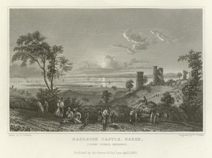 Zamek Hadleigh, Essex, patrząc w kierunku Sheerness autorstwa William Henry Bartlett