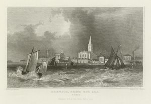 Harwich, od morza, Essex autorstwa William Henry Bartlett