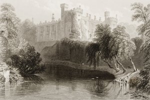 Zamek Kilkenny, hrabstwo Kilkenny, Irlandia, z książki "Scenery and Antiquities of Ireland" George