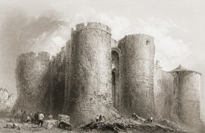 Zamek króla Jana, Limerick, Irlandia, z „Krajobrazy i starożytności Irlandii” George