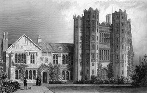 Layer Marney Tower, Eseksas, graviruotas Henry Wallis, 1832 poli autorstwa William Henry Bartlett