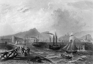 Leith Pier and Harbour, grawerowane przez Roberta Wallisa, c.1820 autorstwa William Henry Bartlett