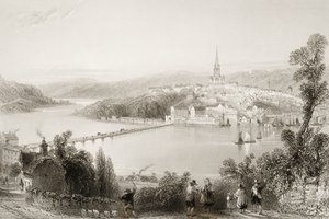 Londonderry, County Londonderry, Irlandia Północna, z „Scenery and Antiquities of Ireland” George