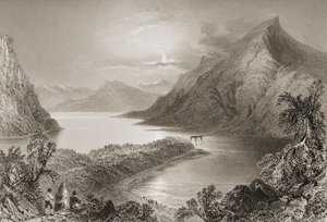 Lough Inagh, Connemara, hrabstwo Galway, z „Krajobrazy i starożytności Irlandii” George