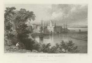Nabrzeże Mistley, niedaleko Harwich, Essex autorstwa William Henry Bartlett