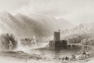 Zamek Narrow Water, County Down, Irlandia Północna, z „Scenery and Antiquities of Ireland” George
