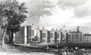 New Hall, niedaleko Chelmsford, Essex, grawerowane przez Williama Watkinsa, c.1832 autorstwa William Henry Bartlett
