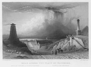 Droga przez równinę Waterloo (grawerowanie) autorstwa William Henry Bartlett