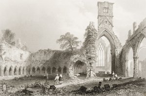Opactwo Sligo, hrabstwo Sligo, Irlandia, z „Krajobrazy i starożytności Irlandii” George