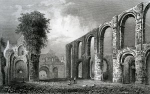 St. Botolph Priory Church, Colchester, Essex, grawerowane przez Johna Rogersa, 1832 autorstwa William Henry Bartlett