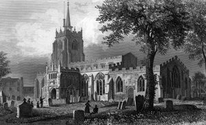 Kościół Mariacki, Chelmsford, grawerowany przez Williama Watkinsa, 1832 autorstwa William Henry Bartlett