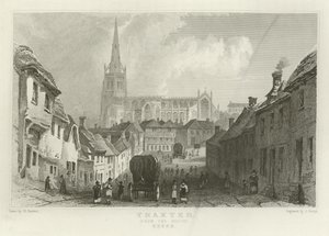 Thaxted, z południa, Essex autorstwa William Henry Bartlett