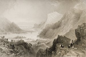 Podejście do Killarney z Kenmare Road, hrabstwo Killarney, z „Krajobrazy i starożytności Irlandii” George