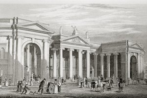 Bank of Ireland, Dublin, zbudowany w 1729 roku, z „Scenery and Antiquities of Ireland” George