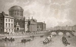 The Four Law Courts, Dublin, wyryte przez Owena autorstwa William Henry Bartlett