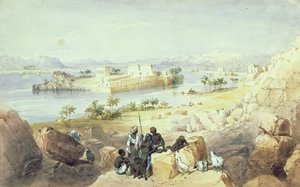 Wyspa Philae, patrząc w dół Nilu autorstwa William Henry Bartlett