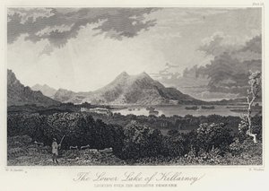 Dolne Jezioro Killarney, z widokiem na Mucruss Demesne (rycina) autorstwa William Henry Bartlett