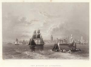 Mersey w Liverpoolu autorstwa William Henry Bartlett