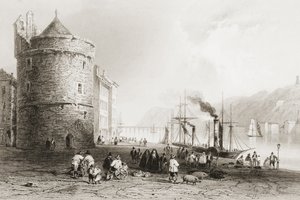 The Quay w Waterford, Irlandia, z „Scenery and Antiquities of Ireland” George