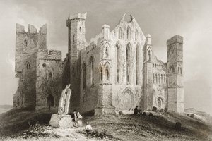 Skała Cashel, hrabstwo Tipperary, Irlandia, z „Krajobrazy i starożytności Irlandii” George