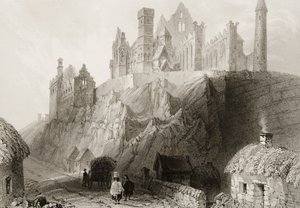 Skała Cashel, hrabstwo Tipperary, Irlandia, z „Scenery and Antiquities of Ireland” George