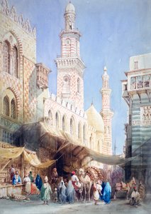 Szariat El Gohargiyeh, Kair, XIX w. autorstwa William Henry Bartlett