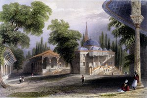 Trzeci dziedziniec Serai Bownou, 1850 (akwatinta barwna)