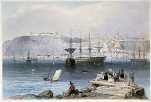 Vue de Québec et de son port (Kanada) - w „”Kanada Sceneria Ilustrowana”” William Henry Bartlett, ed. George Virtue autorstwa William Henry Bartlett