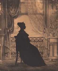 Portret kobiety przed oknem, przed 1860 r. autorstwa William Henry Brown