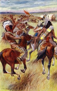„Kłęby dymu i odgłos karabinów pokazały, że moi przyjaciele byli zdeterminowani, by się bronić” (kolor lito) autorstwa William Henry Charles Groome