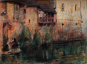 Scena nad kanałem, Quimperle, ok. 1907.