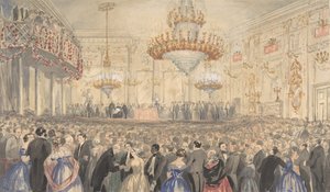 Spotkanie abolicyjne, które odbyło się w pokojach Willisa na cześć Harriet Beecher Stowe, 1853.