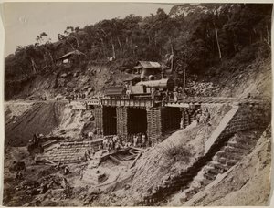 Bez tytułu (budownictwo kolejowe) (zdjęcie czarno-białe) autorstwa William Henry Fox Talbot