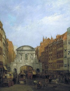 „Temple Bar from the Strand”, Londyn, 1873 r. autorstwa William Henry Haines