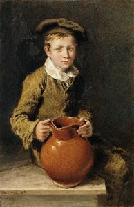 Chłopiec siedzący na ławce z dzbanem, 1839