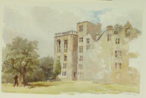 Hardwick Old Hall (akwarela na papierze) autorstwa William Henry Hunt
