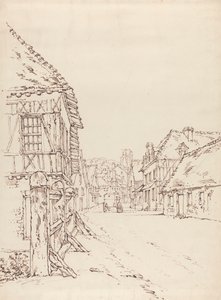 Widok na ulicę we francuskim miasteczku autorstwa William Henry Hunt