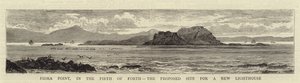 Fidra Point, w zatoce Forth, proponowane miejsce dla nowej latarni morskiej autorstwa William Henry James Boot
