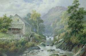 Stary nieużywany młyn, Dolgelly (para 77867) autorstwa William Henry Mander