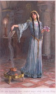 Wiadomo było, że studiowała magię, kiedy wychowywała się w klasztorze autorstwa William Henry Margetson