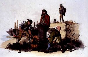 Coal Heavers, z „Kostium Wielkiej Brytanii”, wydanego przez Williama Millera autorstwa William Henry Pyne