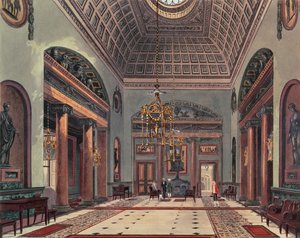 Hall of Entrance, Carlton House z Pynes Royal Residences, 1818 r. autorstwa William Henry Pyne