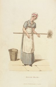 Pokojówka z „Świata w miniaturze”, 1827 (druk) autorstwa William Henry Pyne