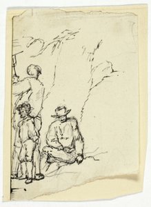 Dwóch mężczyzn z chłopcem autorstwa William Henry Pyne