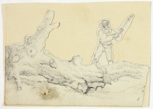 Leśnik sieka zwalone drzewo autorstwa William Henry Pyne