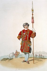 Yeoman z Gwardii Królewskiej, z „Kostium Wielkiej Brytanii”, wyd. William Miller, 1805 autorstwa William Henry Pyne