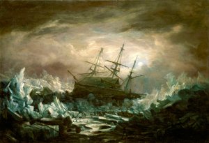 Niebezpieczna pozycja HMS "Terror", kapitan Back, w regionach arktycznych latem 1837 r. autorstwa William Henry Smyth