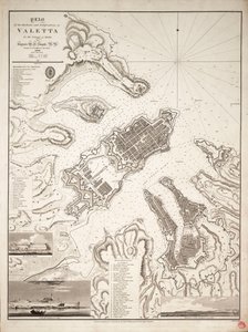 Plan portów i fortyfikacji Valetty na Malcie, ok. 1821 r. (rycina) autorstwa William Henry Smyth