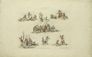 Sceny obozowe, 1803 (kolorowa akwaforta) autorstwa William Henry after Pyne