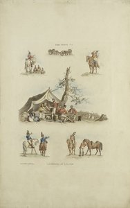 Sceny obozowe, 1803 (kolorowa akwaforta) autorstwa William Henry after Pyne